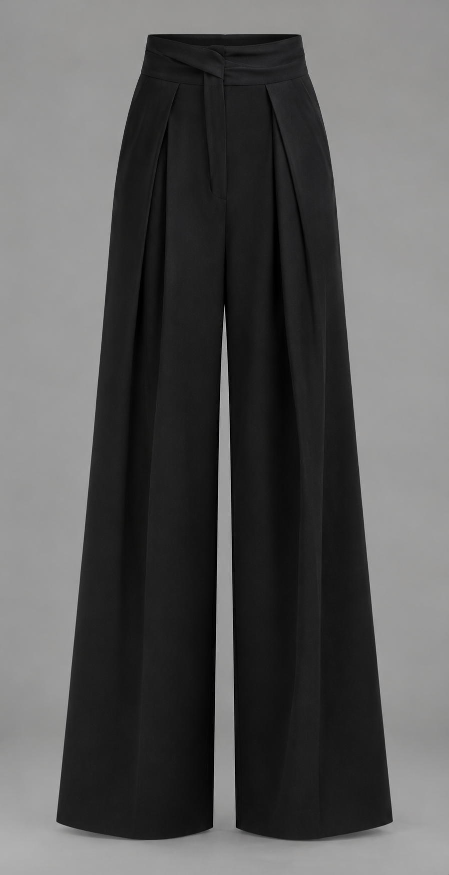 Pleated Wide-Leg Trousers With High Waist