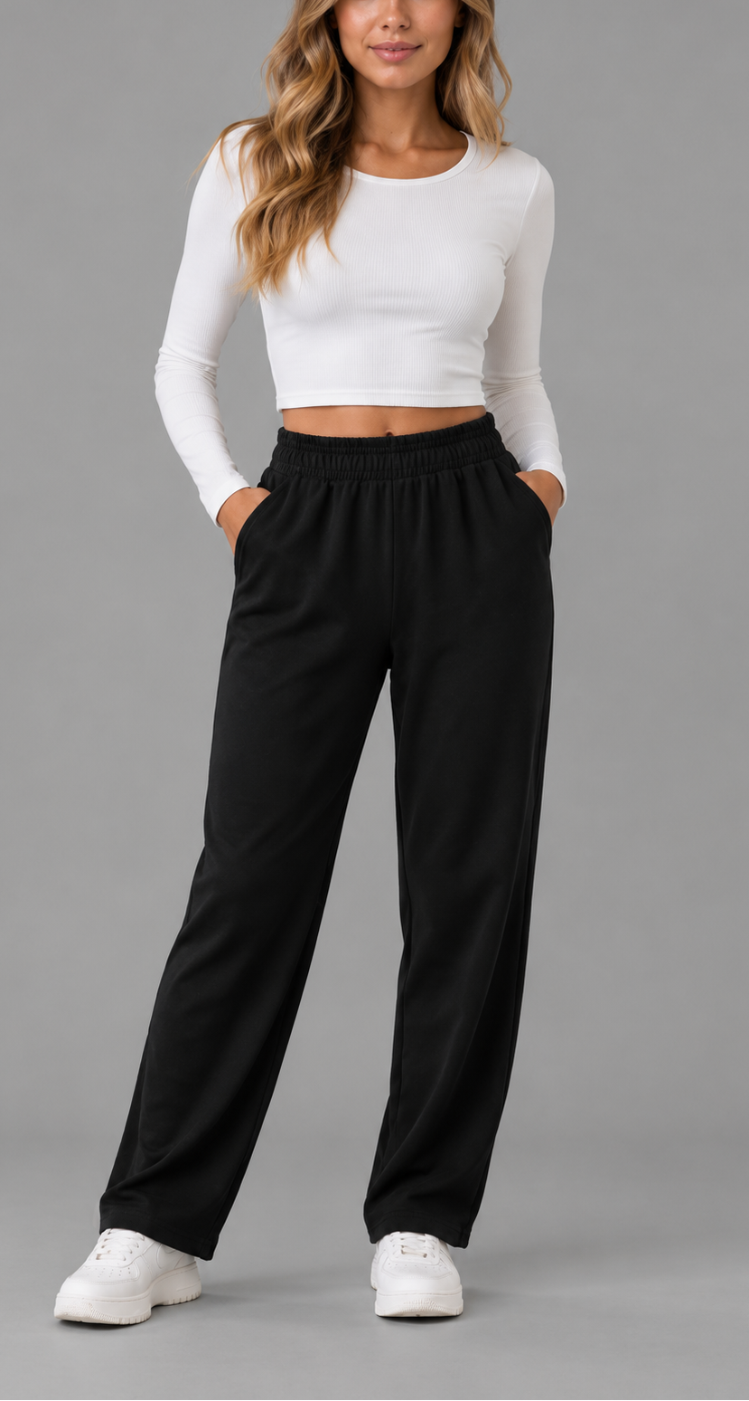 Relaxed Tapered Trousers With Elasticated Waist