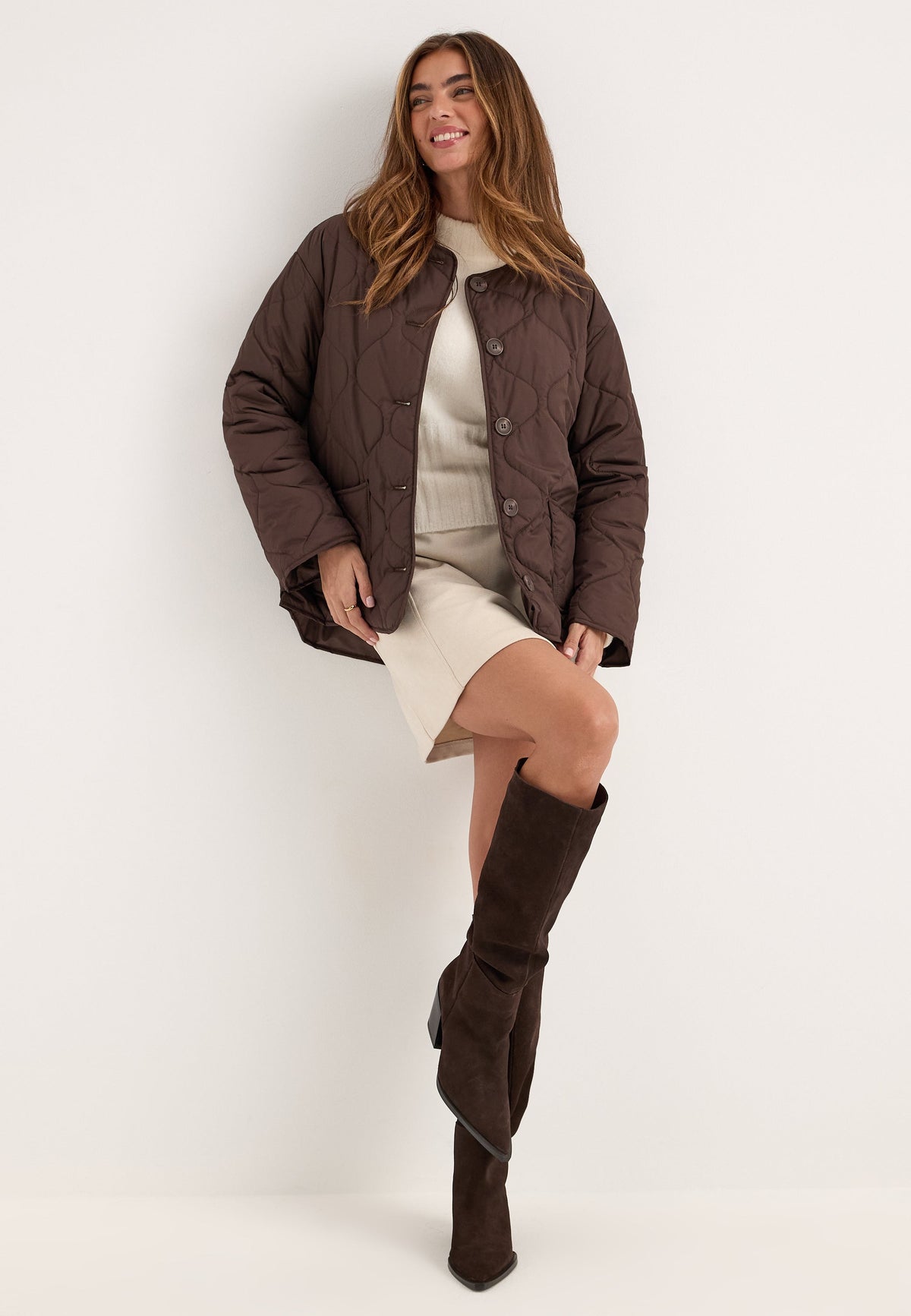 Lightweight Collarless Onion Quilted Jacket