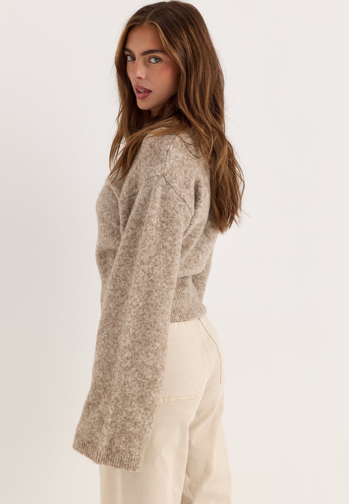 Oversized Crew Neck Jumper With Dropped Shoulders