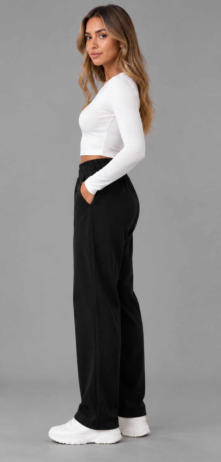 Relaxed Tapered Trousers With Elasticated Waist