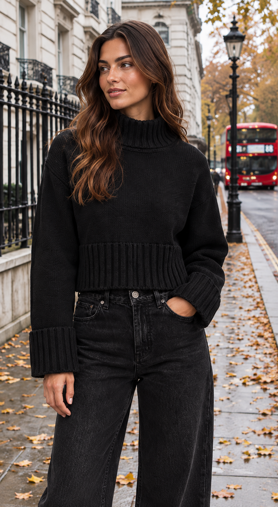 Chunky Roll Neck Jumper With Boxy Fit