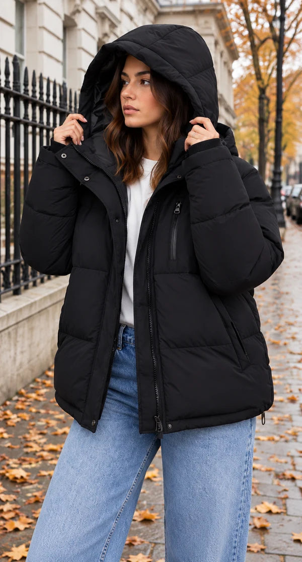Utility Puffer Jacket With Detachable Hood