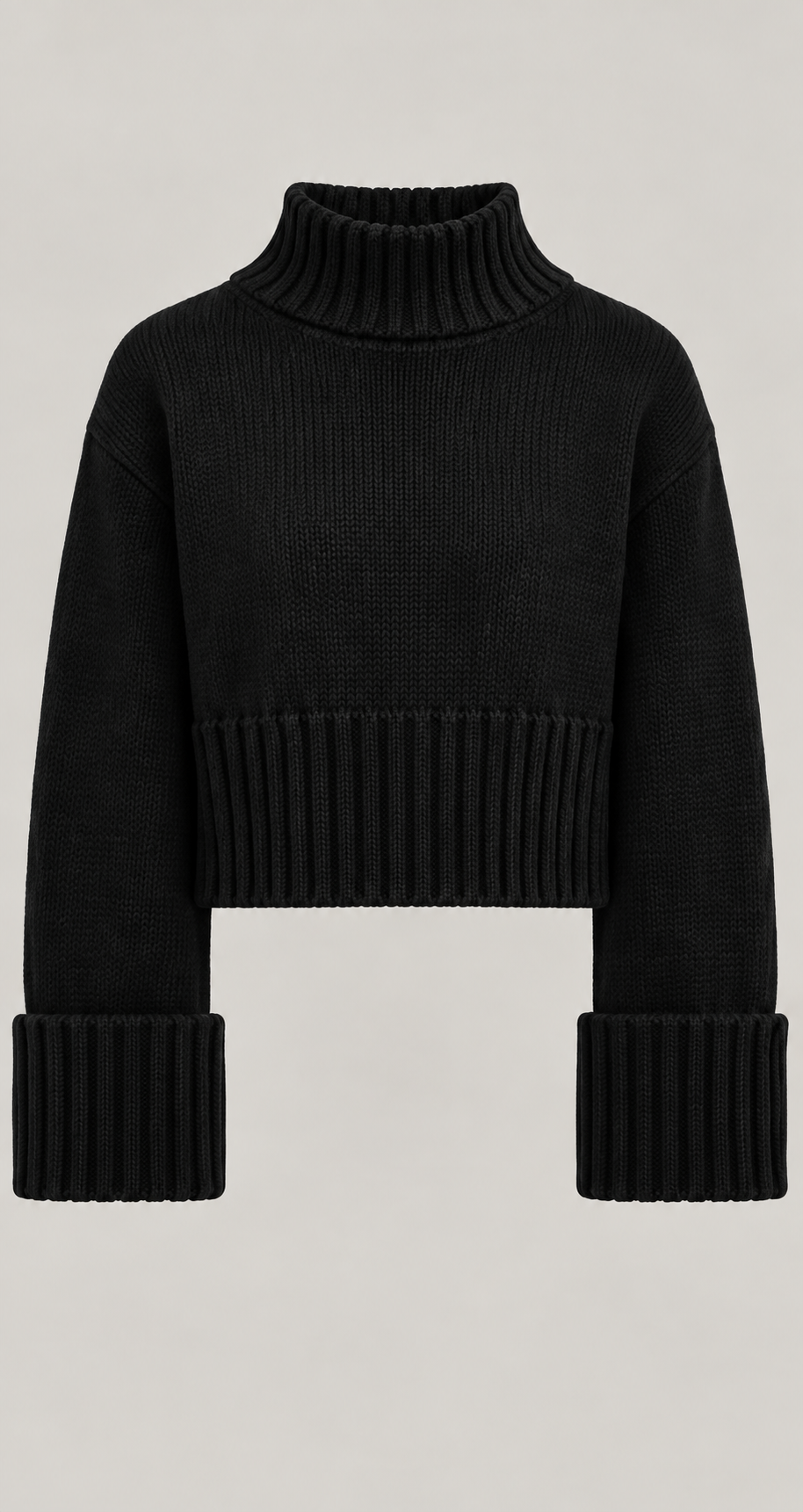 Chunky Roll Neck Jumper With Boxy Fit