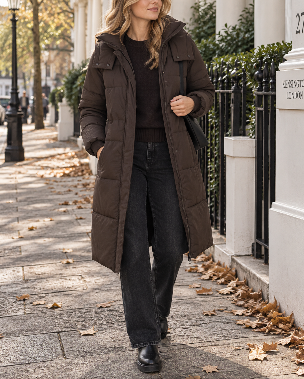 Oversized Longline Puffer Coat With Detachable Hood