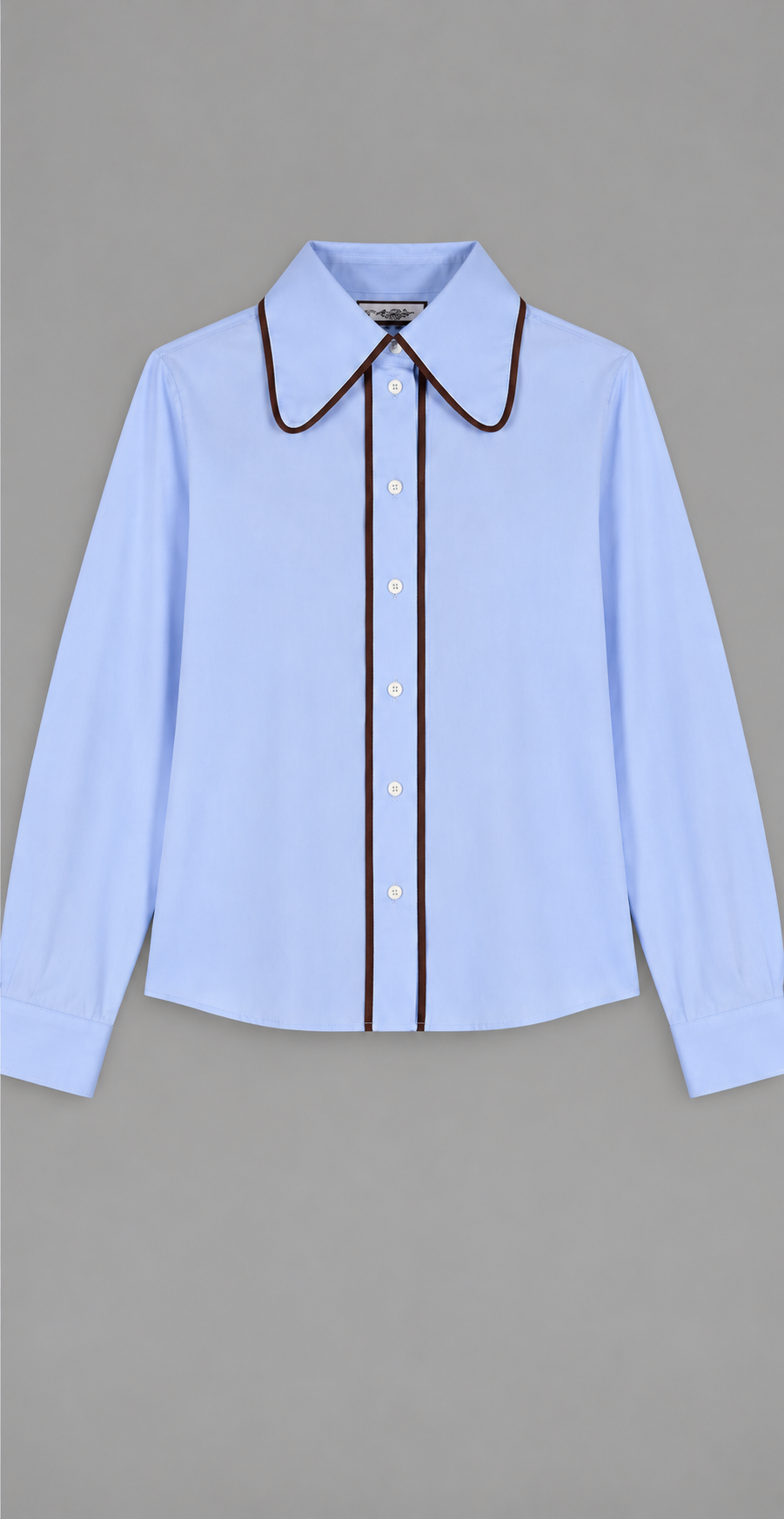 Tailored Button-Up Shirt With Contrast Piping
