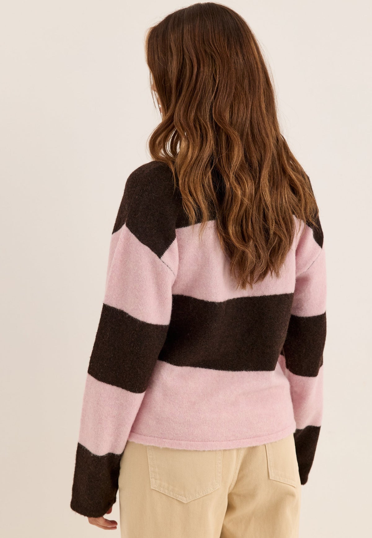 Striped Rugby Jumper With Contrast Collar