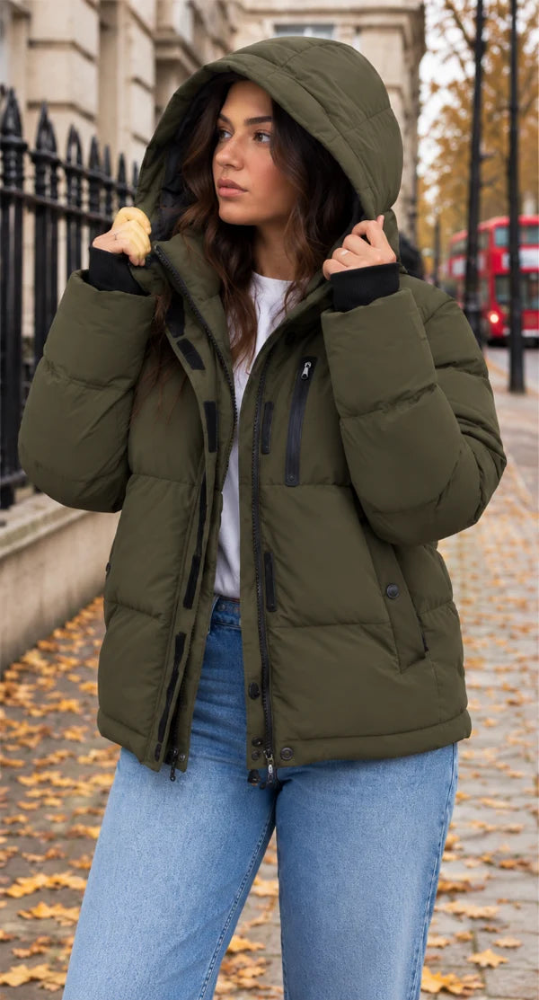 Utility Puffer Jacket With Detachable Hood